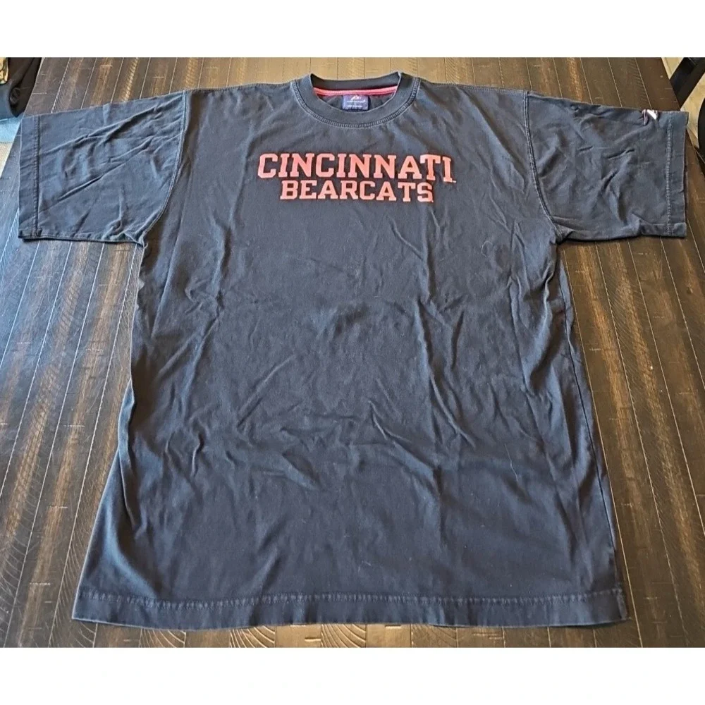 Pro Player Men Black Cincinnati Bearcats 100% Cotton Short Sleeve Shirt Sz L Reg